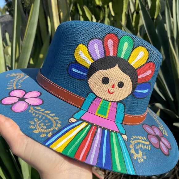 Mexican Artesanal Hand-painted Straw Hat main image 4